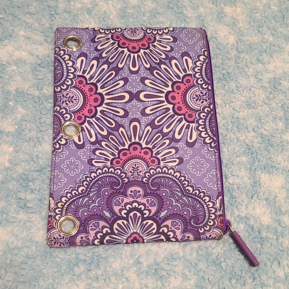 Vera Bradley Pencil Pouch in Retired Lilac Tapestry Pattern